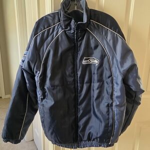 NFL Seattle Seahawks Dark Blue Bomber Jacket Men's LARGE